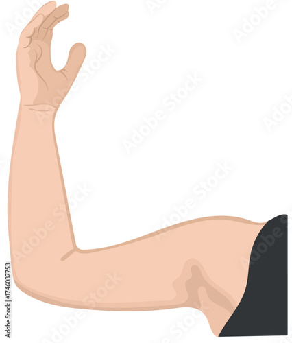 Raise Arm Gesture Illustration Isolated on White Background