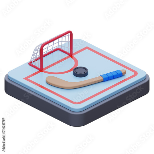 Photography Ice Hockey 3D Icon