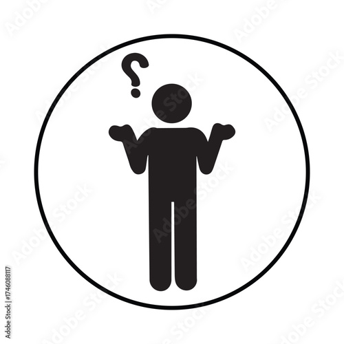 man shrugged icon silhouette shrugged illustration