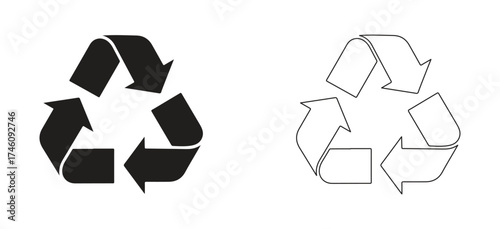 vector illustration of a recycling symbol, Recycle icon vector