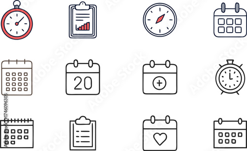 calendar icon set