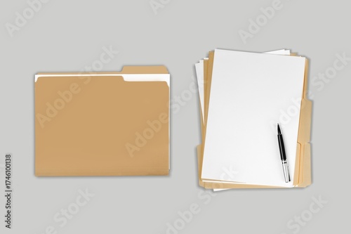 Fototapeta kuchenna Folder open document envelope on desk