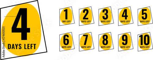 modern days left countdown sticker template for online shoppin