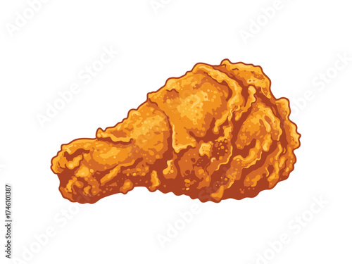 fried chicken vector with white background