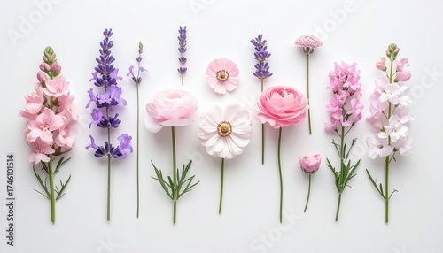 Pastel Flower Flat Lay