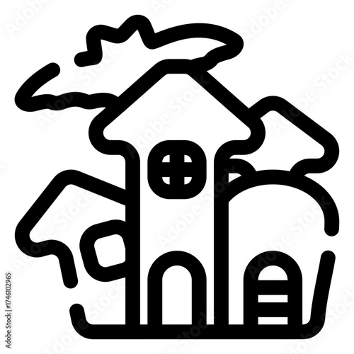 Haunted house icon
