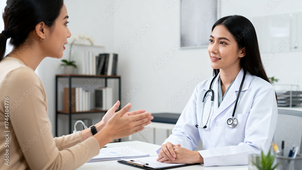 Fototapeta premium Woman consulting with female doctor