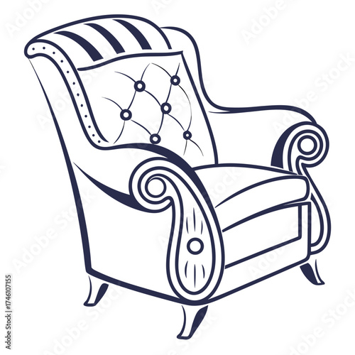 Vintage armchair with button tufting