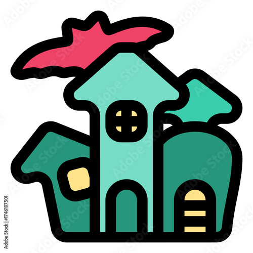 Haunted house icon