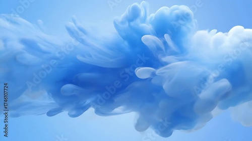 Wallpaper Mural Seamlessly Looping Soft Blue and White Cloud-like Swirling Abstract Background Animation dynamic, soft focus, flowing Torontodigital.ca