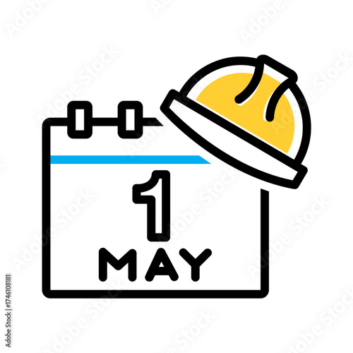 Vector multi color icon for Labour rights