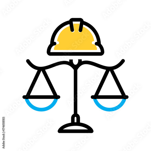 Vector multi color icon for labour rights