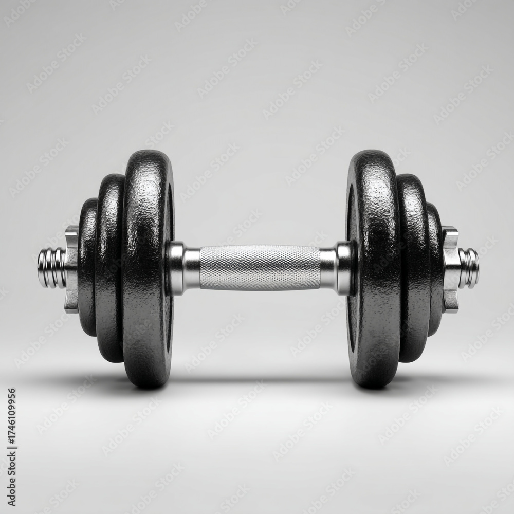 Naklejka premium Modern Hexagonal Dumbbell for Weightlifting and Home Gym Exercise