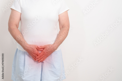 Wallpaper Mural Elderly Woman having abdomen pain for Ovarian, Uterine and Cervical awareness month cancer, Cervix disorder, Endometriosis, Hysterectomy, Uterine fibroids, Reproductive system and women health concept Torontodigital.ca