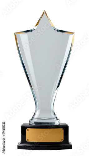 Elegant Silver Trophy Award with Gold Accents and Black Base Perfect for Sports Competitions and Achievement Celebrations