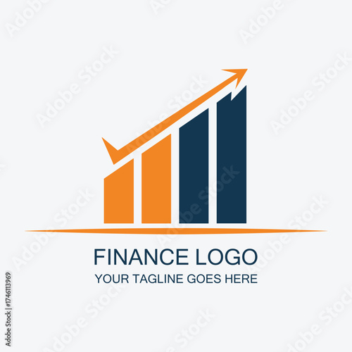Modern Finance Growth Logo Design with Arrow and Bar Chart