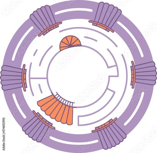 Playground overhead design plan with benches and slides aerial view