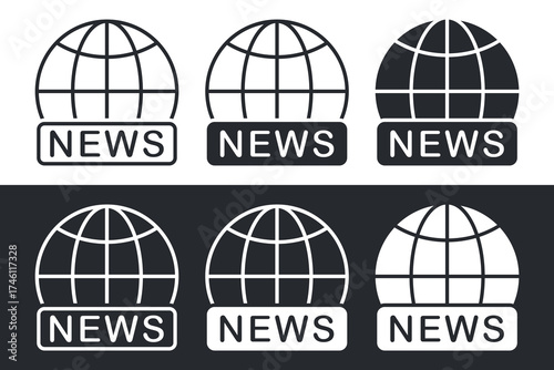 Global news icon. Worldwide news. Illustration vector