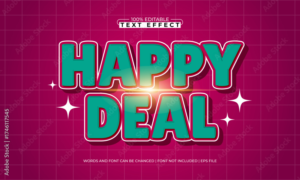 Obraz premium happy deal editable text effect