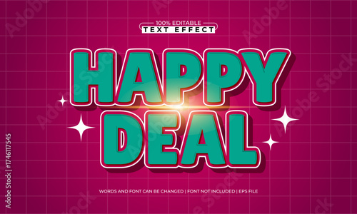 happy deal editable text effect