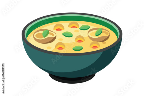 A Delicious Bowl of Soup with Mushrooms and Herbs