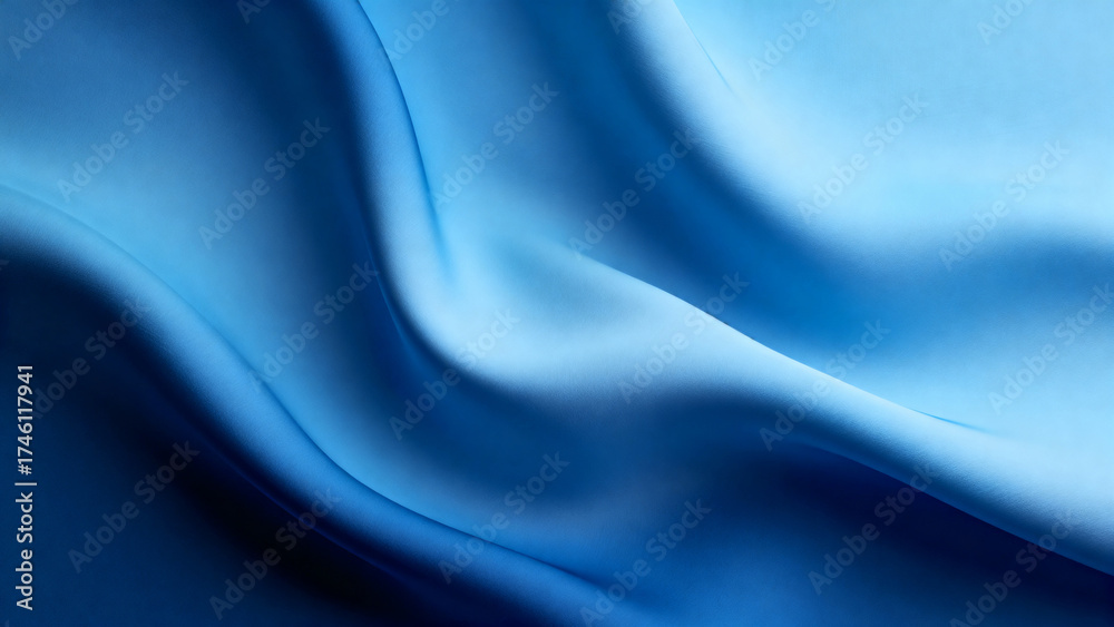 Obraz premium Blue fabric texture with soft folds