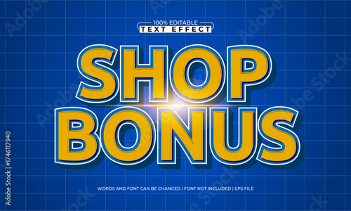 shop bonus editable text effect