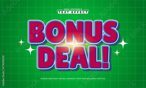 bonus deal editable text effect