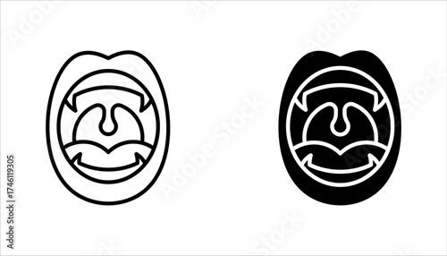 Vampire lips icon set, Halloween party line icon. vector illustration on white background