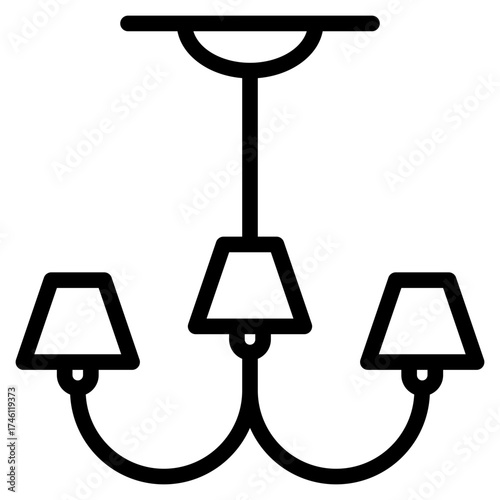 hanging lamp icon, chandelier icon
