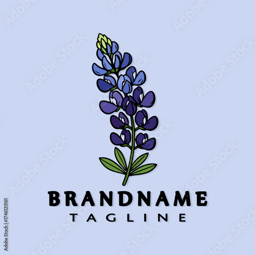 bluebonnet logo cartoon icon design template creative isolated vector illustration