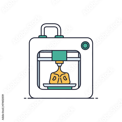 Advanced 3D printing technology building a human figure, symbolizing bioprinting and organ fabrication