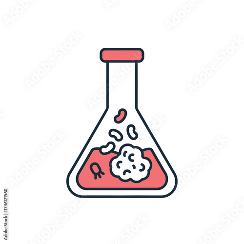 Laboratory Flask with Microbes Scientific Research & Experimentation