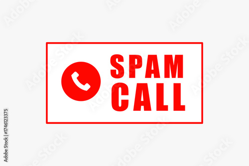 unknown spam phone call alert white background