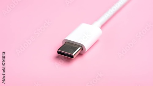 USBC cable on pink background.