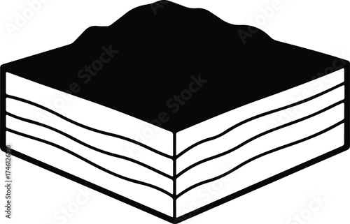 Illustrator Vector Cross section earth layers soil geology silhouette
