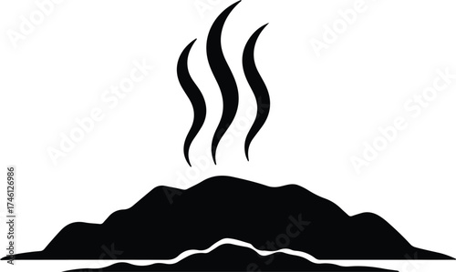 Illustrator Vector Hot composting pile with rising heat silhouette