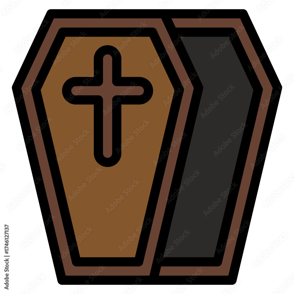 Obraz premium coffin icon in flat style