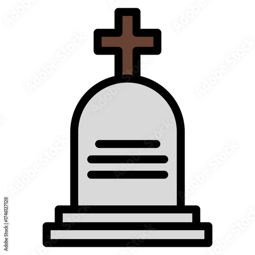 gravestone icon in flat style