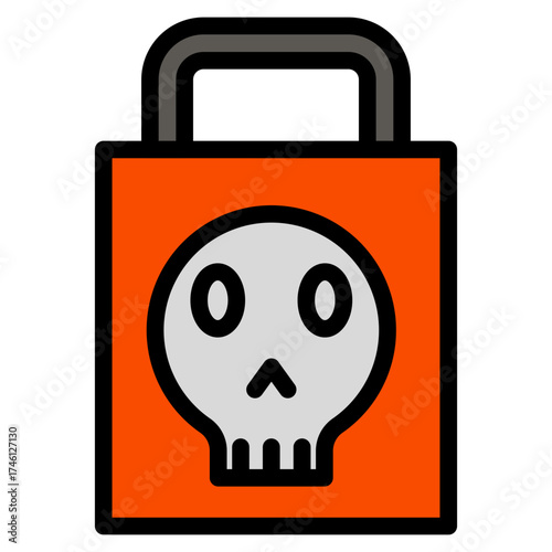 bag halloween icon in flat style