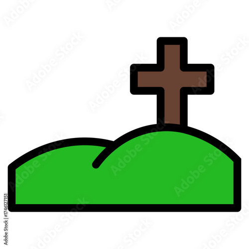 graveyard icon in flat style