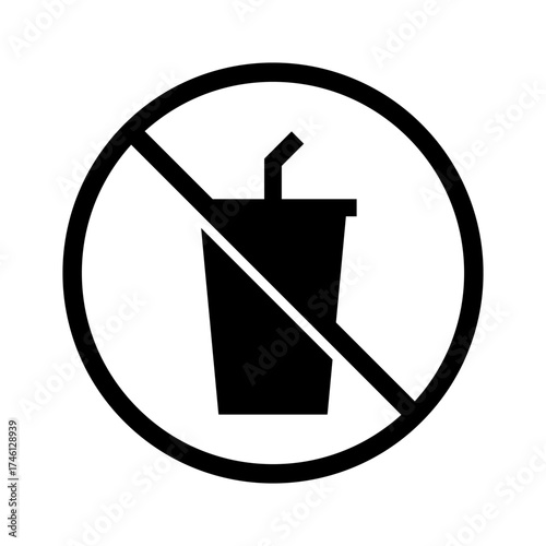 Black and White No Drinks Sign