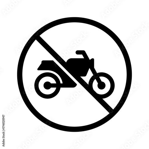 Black and White No Motorcycle Sign