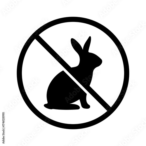 Black and White No Rabbit Sign