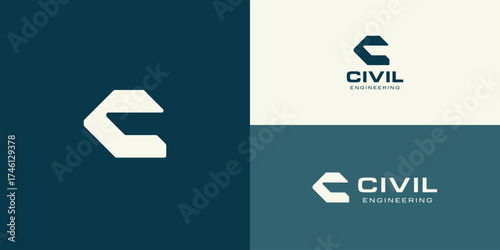 Letter C logo design for civil engineering or construction company