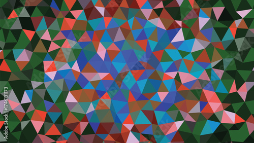 Abstract Mosaic Pattern Background With Blue Green Red And Earthy Tones For Modern Design