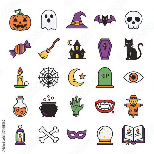 set of halloween icons