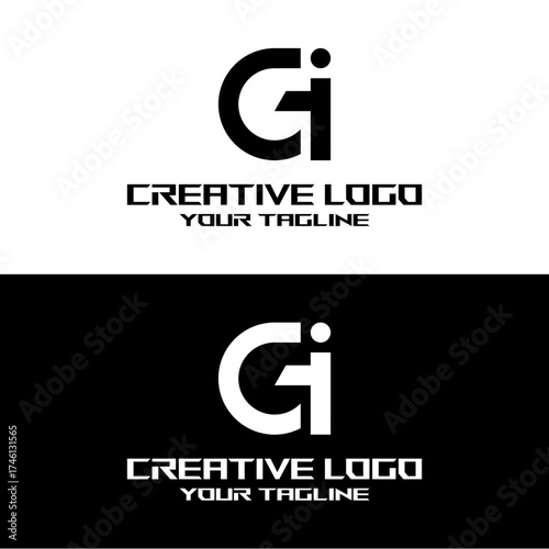 creative letter logo gi design vector