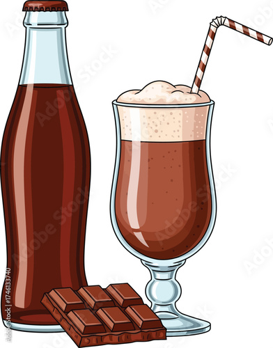 glass of cola with ice