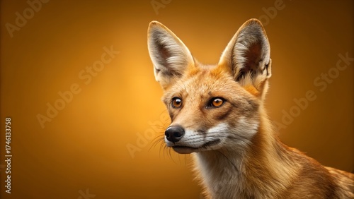 Close-up Portrait of a Red Fox with Golden Eyes vulpes